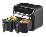 Cumpara ieftin Friteuza dubla cu aer cald Heinner Double Master HAF-KDB1700BK, 8.5L, 1700W, doua cosuri detasabile antiaderente, tehnologie de circulare rapida a
