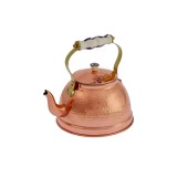 Wasserkessel, Teekessel - aus Kupfer, Geh&auml;mmerte, Mit Porzellangriff, 1,5L