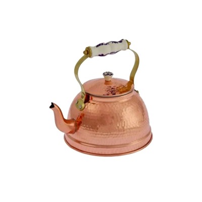 Wasserkessel, Teekessel - aus Kupfer, Geh&amp;auml;mmerte, Mit Porzellangriff, 1,5L foto