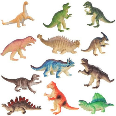 Set 12 figurine de jucarie, specii de dinozauri, 9x11 cm, multicolor foto