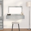 Masă Toaletă Suspendată vidaXL, Gri Beton, 100x40x70 cm, MDF, Oglindă, Sertar Mare, Design Modern, Dormitor