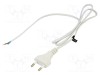 Cablu POS 2x0,5mm2 CEE 7/16 (C) PVC 1,2m alb 2,5A