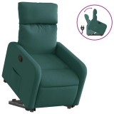 Cumpara ieftin Fotoliu rabatabil ridicare pe verticala, verde inchis, textil