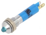 Lampă LED Albastră 24VDC &Oslash;6mm Metal