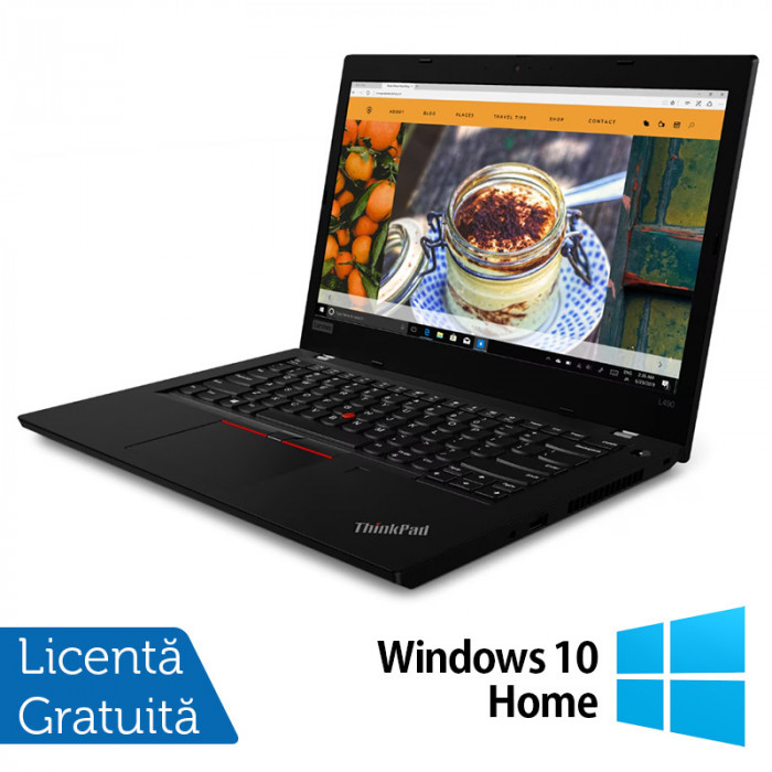 Laptop Refurbished LENOVO ThinkPad L490, Intel Core i5-8265U 1.60 - 3.90GHz, 8GB DDR4, 256GB SSD, 14 Inch Full HD, Webcam + Windows 10 Home NewTechnol