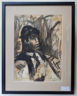 George Dumitrescu (1922-2008) - Tanar cu palarie foto