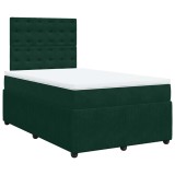 Cumpara ieftin Pat box spring cu saltea, verde inchis, 120x190 cm, catifea