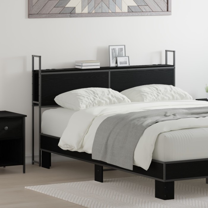vidaXL Tăblie de depozitare Stejar negru 120 cm Lemn compozit