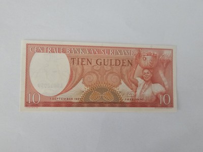 Surinam 10 Gulden 1963 Noua foto