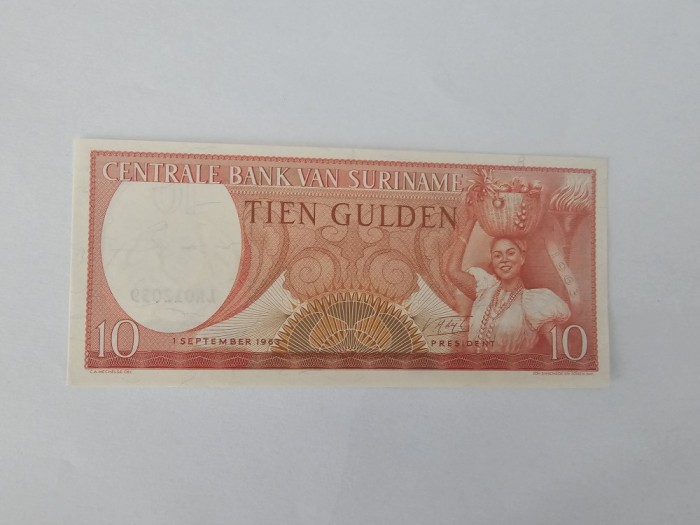 Surinam 10 Gulden 1963 Noua