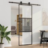 Cumpara ieftin Ușă glisantă Negru 76 x 205 cm Sticlă securizată, Aluminiu