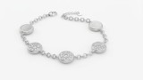 Cumpara ieftin Bratara Eleganta din Argint 925 , Medalioane Mate E i PavA de Zirconia, Lungime Reglabila 16+4 cm