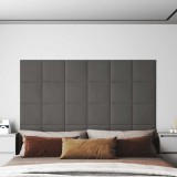 Panouri de perete 12 buc. gri &icirc;nchis 30x30 cm catifea 1,08 m&sup2;