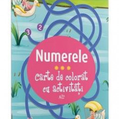 Numerele - Carte de colorat cu activitati