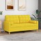 Gossi canapea cu 2 locuri cu pernute, galben deschis, 140 cm, textil