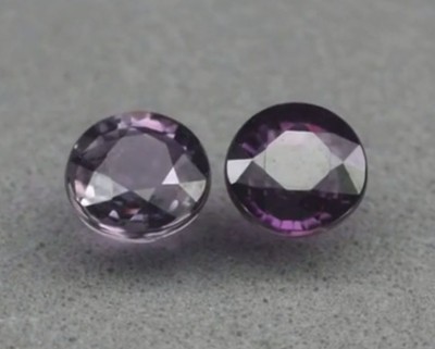 PERECHE SAFIRE NATURALE mov-roz NETRATATE 0,47 ct. Certificat de Autenticitate ! foto