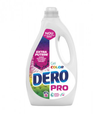 Detergent de rufe lichid Dero PRO Color Gel, 36 spalari, 1.8L foto