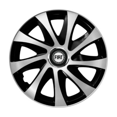 Set 4 capace roti Drift exrta silver&amp;amp;black R16 Compatibil Cu Fiat foto