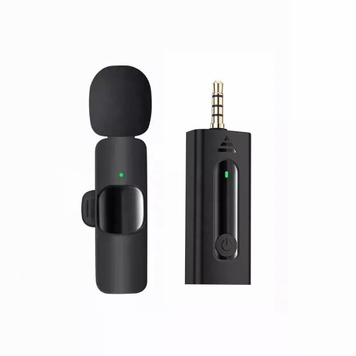 Microfon Lavaliera Wireless, 1 Microfon si 1 Receptor 3.5 mm, Autonomie 1-3h, Bluetooth 5.0, 70dB, Baterie 50 mAh, Negru