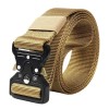 Centura Tactica Militara Ideallstore, Nylon, 120cm, Bej, Airsoft, Barbati, Curea Ajustabila, Rezistenta 24kN