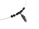 Colier fir argint cu rondele safir natural