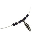 Colier fir argint cu rondele safir natural