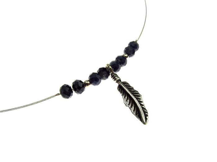 Colier fir argint cu rondele safir natural
