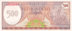 Bancnota Suriname 500 Gulden 1982 - P129 UNC foto