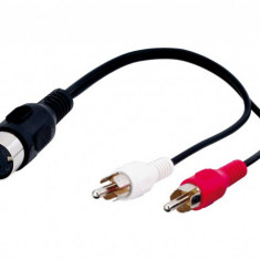 Cablu audio/video DIN 5p mama - 2x RCA tata 0.2m Goobay