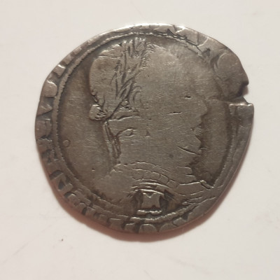 Franța 1/2 francs / franc 1590 M / Toulouse argint Henric lll foto