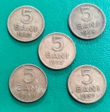 SV * Romania RPR * Lot 5 x 5 BANI 1953 - 1954 - 1955 - 1956 - 1957, Cupru-Nichel