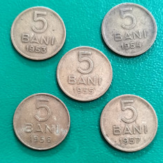 SV * Romania RPR * LOT 5 x 5 BANI 1953 - 1954 - 1955 - 1956 - 1957