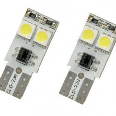 Becuri auto Vecta 12V T10 W2.1x9.5d 5W cu 4 leduri SMD 5050SMD Canbus , fara eroare in bord , alb Kft Auto