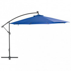 Umbrela suspendata cu stalp din aluminiu, albastru, 350 cm GartenMobel Dekor foto