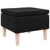 Cumpara ieftin Scaun cu picioare din lemn, negru, material textil