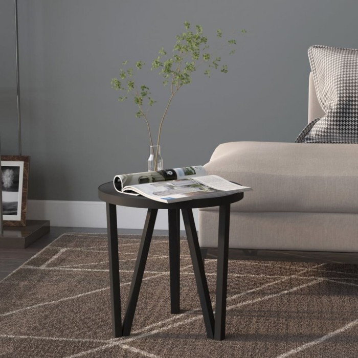 vidaXL Masă de ceai, negru, &Oslash;35 cm, MDF