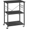 VASAGLE Raft de bucatarie pe roti, carucior de servire cu 3 rafturi, cadru metalic, 40x60x89 cm, design industrial, negru Household NewTrend