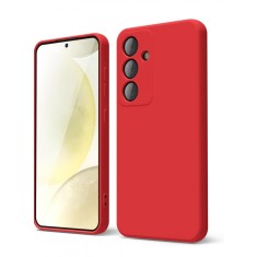 Huse silicon protectie camera cu microfibra pentru Samsung S24 Rosu