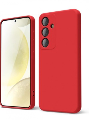 Huse silicon protectie camera cu microfibra pentru Samsung S24 Plus Rosu foto