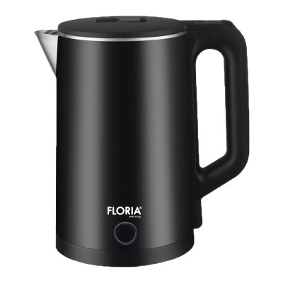 Fierbator electric Floria, putere 1500 W, capacitate 2 L, indicator luminos, Negru foto