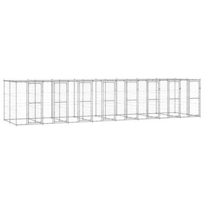 vidaXL Padoc c&amp;acirc;ini de exterior cu acoperiș, 19,36 m&amp;sup2;, oțel galvanizat foto