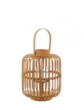 Cumpara ieftin Set 4 felinare bambus portocaliu Brielle 24x29 cm
