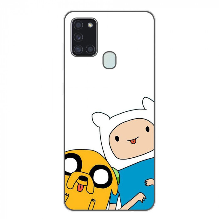 Husa compatibila cu Samsung Galaxy A21s Silicon Gel Tpu Model Finn and Jake Tongues