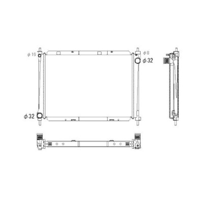 Radiator racire Nissan Micra, 06.2005-2010, Note, 2006-2013, Motorizare 1, 5 Dci 60/63kw Diesel, tip climatizare fara AC, cutie Manuala, diametru int foto