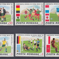 ROMANIA 1986 LP 1157 TURNEUL FINAL C.M. FOTBAL MEXIC 1986 SERIE MNH