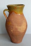 Ulcea de lut ars 26cm, ceramica traditionala romaneasca vechime 70 ani