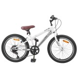 vidaXL Bicicletă Montană 20 Inci 6-Speed pentru 5-8 ani Alb 42009746