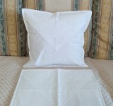 Set 2 Fete de pernuta, Vintage din bumbac cu broderie aplicata