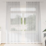 Perdele cu perdele 2 pcs Gri deschis 140 x 245 cm Poliester