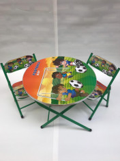 Masa cu doua scaune pliabile pentru copii verde foto